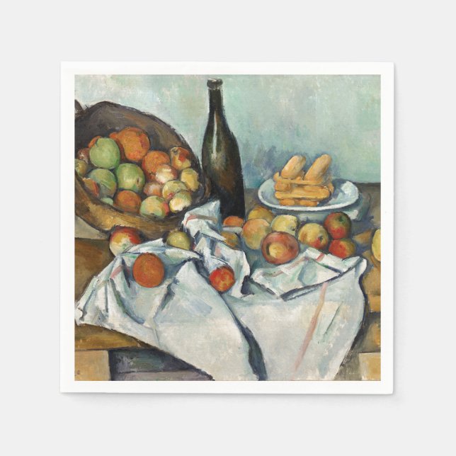 Serviette En Papier Panier de pommes Still Life Cezanne Peinture Art (Devant)