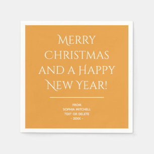 Serviette En Papier Paniers de Noël Orange doré traditionnel