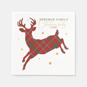 Serviette En Papier Paniers de Noël rouges et verts de rennes