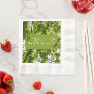 Serviette En Papier Paniers-repas Mariage verts