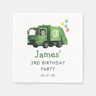 Serviette En Papier Panneau de bienvenue d'anniversaire de camion à or
