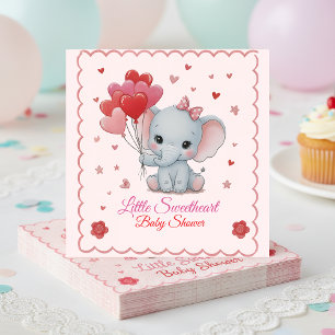 Serviette En Papier Panneau de bienvenue pour Baby Shower éléphant ros
