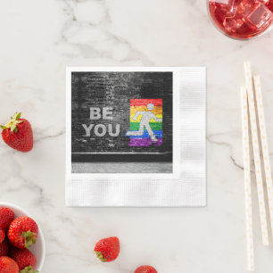 Serviette En Papier Panneau de couleurs de fierté arc-en-ciel urbain S