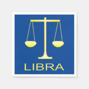 Serviette En Papier Panneau étoile Balance dorée de Libra