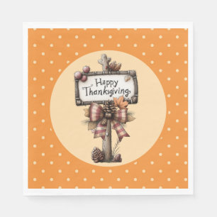Serviette En Papier Panneau Joyeux Thanksgiving 