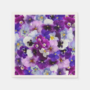 Serviette En Papier Pansies Colorées, Jolies Fleurs,