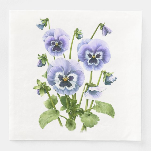Serviette En Papier Pansies violettes (Devant)