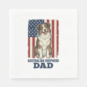 Serviette En Papier Papa Berger Australien Patriotique Vecteur Vintage