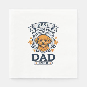 Serviette En Papier Papa Bichon Frise pour toujours Empreintes de patt