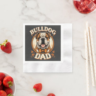 Serviette En Papier Papa Bouledogue – Cute Vintage Bouledogue Fête des