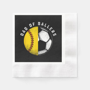 Serviette En Papier Papa de Ballers Père Fils Joueur de Softball Footb