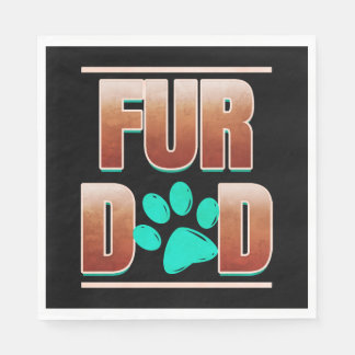 Serviette En Papier Papa De Fourrure cool Avec Paw De Chat Le Jour