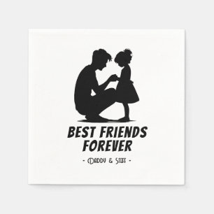 Serviette En Papier Papa-Fille Meilleur Ami Pour Toujours - Nom Person