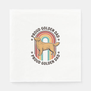 Serviette En Papier Papa Golden Retriever Gravure Vintage Amoureux des