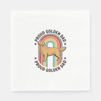 Serviette En Papier Papa Golden Retriever Gravure Vintage Amoureux des