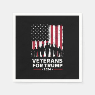 Serviette En Papier Papa Grand-père Vétérans Pour Trump 2024 Drapeau A