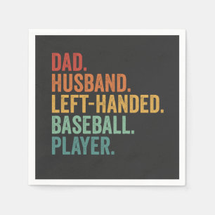 Serviette En Papier Papa Mari Baseball gauche légende