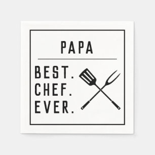 Serviette En Papier Papa Meilleur Chef Jamais Cool Fête des pères BBQ 
