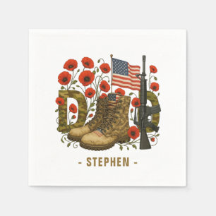 Serviette En Papier Papa patriote – Drapeau des États-Unis avec bottes