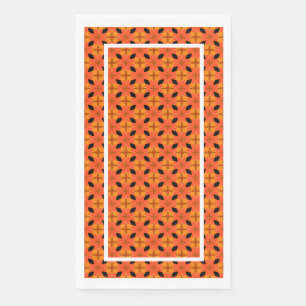 Serviette En Papier Papaya Orange et Black Tropical Motif