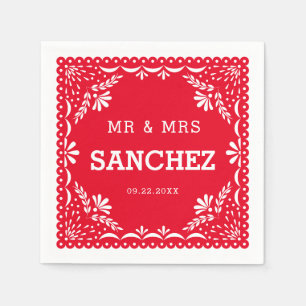 Serviette En Papier Papel Picado Colorful Papier Mariage mexicain