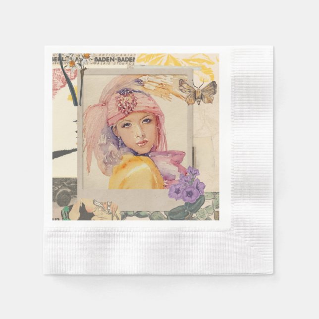Serviette En Papier Paper Napkin art decor partyfavor (Devant)