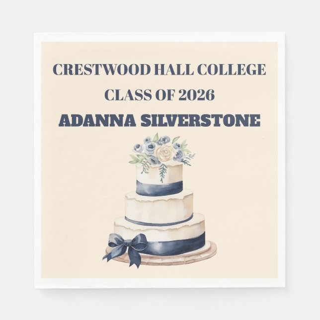 Serviette En Papier Paper Napkin-Editable Graduation Tableware Set (Devant)