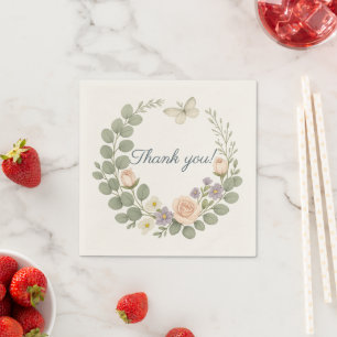 Serviette En Papier paper napkins, “Thank you — Morning Peace''