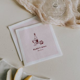 Serviette En Papier Papeterie de mariage fantaisiste rétro à doodles  