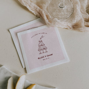 Serviette En Papier Papeterie de mariage fantaisiste rétro à doodles  