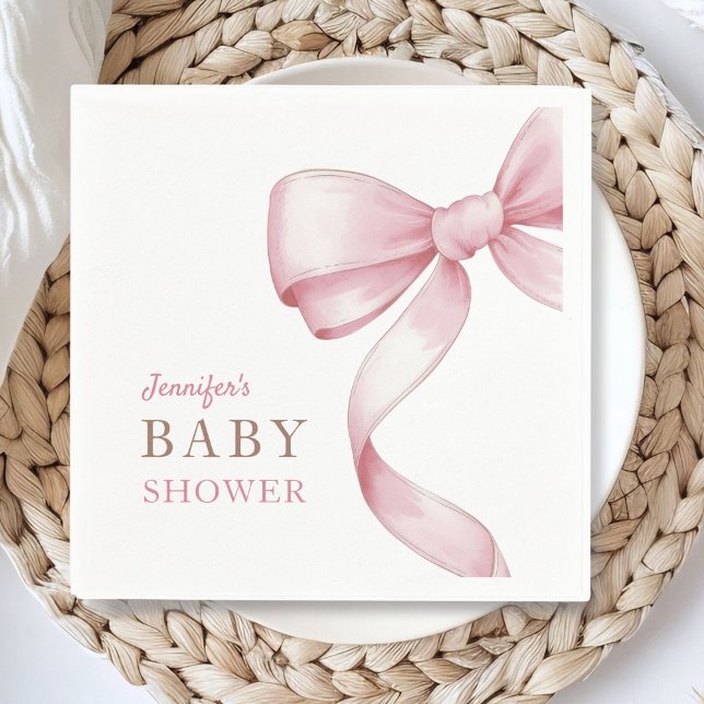 Serviette En Papier Papier à Baby shower à cou rose (Créateur téléchargé)