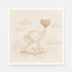 Serviette En Papier Papier à Baby shower doux éléphant