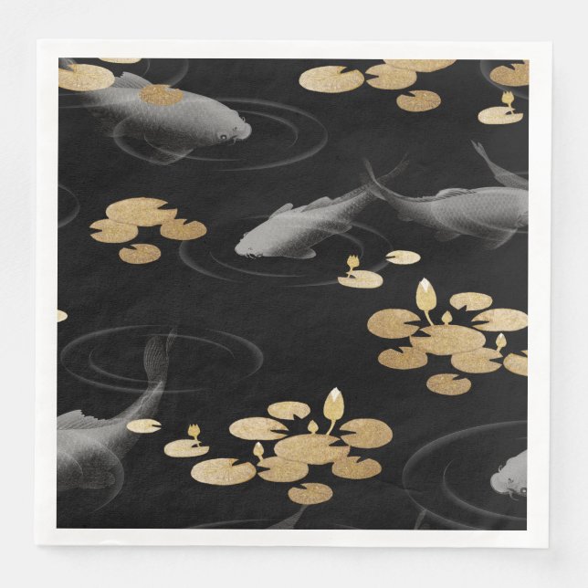 Serviette En Papier Papier à carpe japonais traditionnel serviette (Devant)