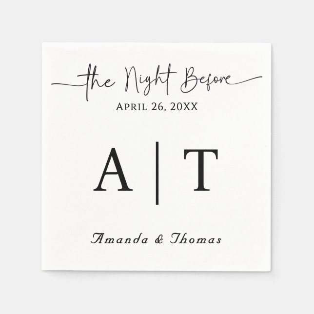 Serviette En Papier Papier à cocktail Monogram Napkin (Devant)