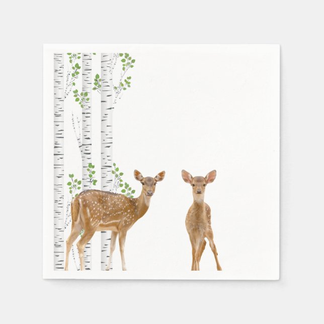 Serviette En Papier Papier à cocktails Napkin XMAS Deer Doe Woodland B (Devant)