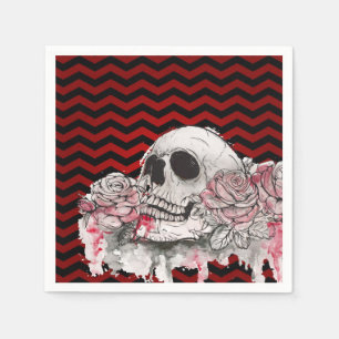 Serviette En Papier Papier à cocktails Napkinskull Rose goth Chevron n