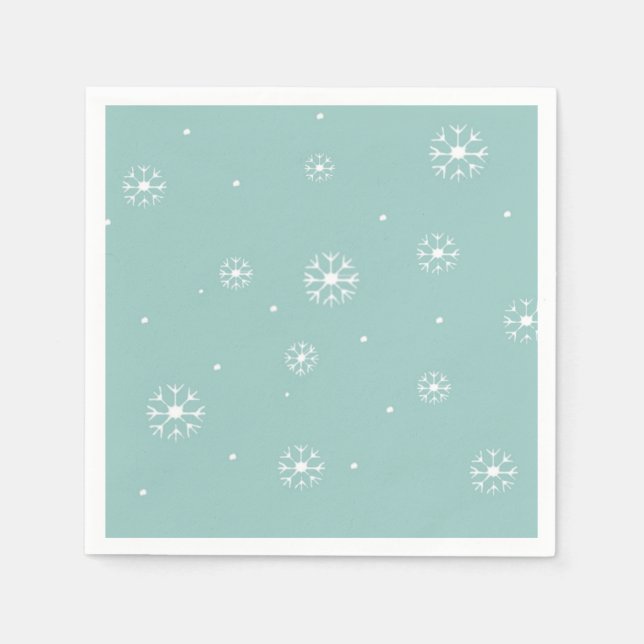 Serviette En Papier Papier à cocktails Snowflake turquoise serviettes (Devant)