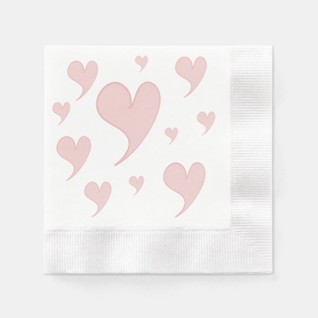 Serviette En Papier Papier à coeur rose mignon (Devant)