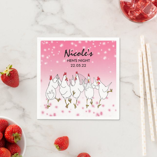 Serviette En Papier Papier à étincelle rose personnalisé de nuit (En situation)