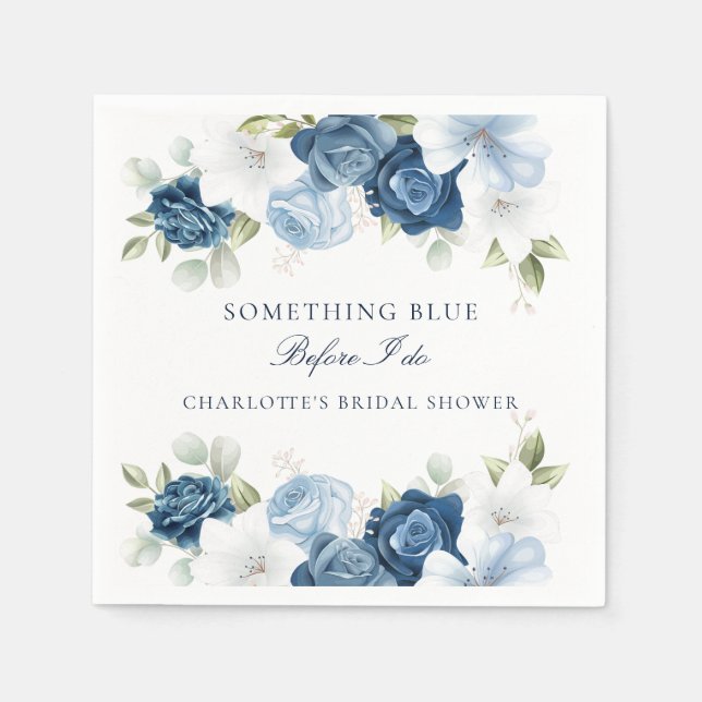 Serviette En Papier Papier à Fête des mariées bleu pâle (Devant)