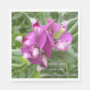 Serviette En Papier Papier à fleurs tropicales violettes