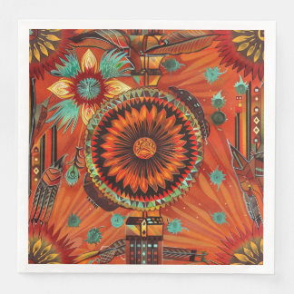 Serviette En Papier Papier à manger éco-Turquoise "Echos complexes"