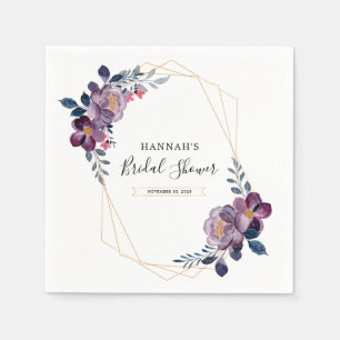 Serviette En Papier Papier à motif géométrique floral violet pour douc