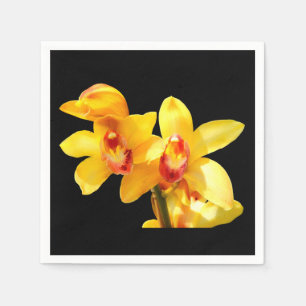 Serviette En Papier Papier à orchidées jaune Cymbidium