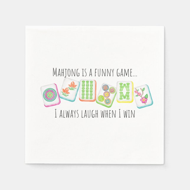Serviette En Papier Papier à thème Mahjong Napkin (Devant)