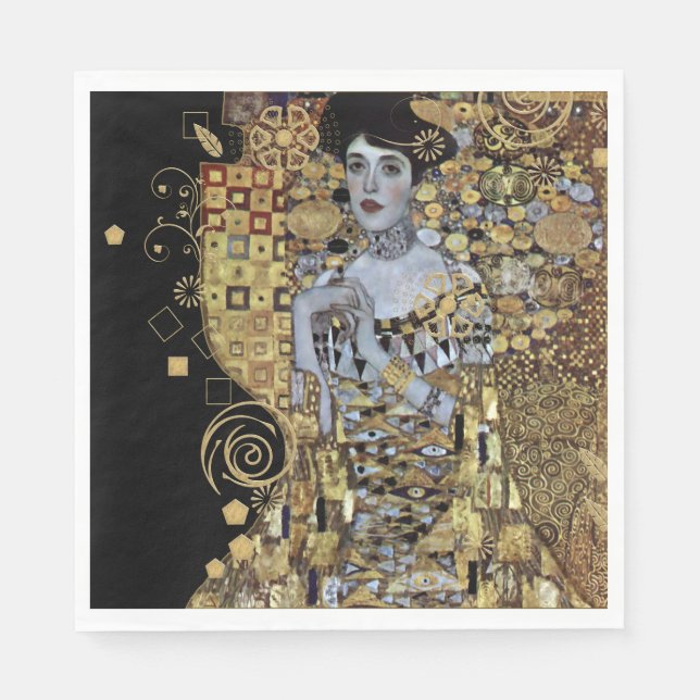 Serviette En Papier Papier Adele Klimt Napkin (Devant)
