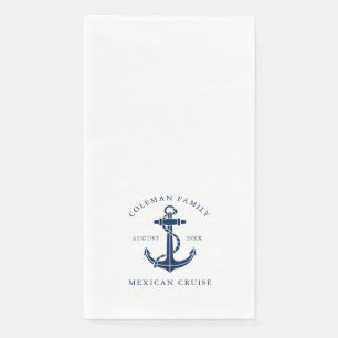Serviette En Papier Papier Ancre Nautique Croisière de Famille Personn