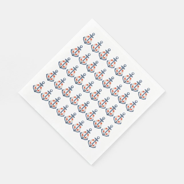 Serviette En Papier Papier Ancre nautique serviettes (Coin)