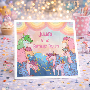 Serviette En Papier Papier Anniversaire de enfant Pastel Unicorn