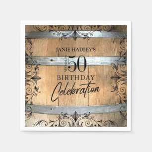Serviette En Papier Papier Anniversaire de Tonneau de Whisky Rustique